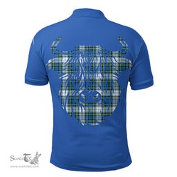 ScotsTee Shop Scottish Campbell Dress Ancient Clan Tartan Polo Shirt Scotland Flag Tartan Highland Cow