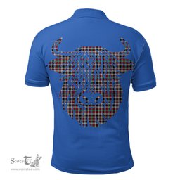 ScotsTee Shop Scottish Borthwick Ancient Clan Tartan Polo Shirt Scotland Flag Tartan Highland Cow