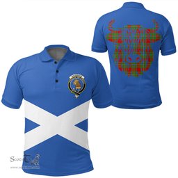 ScotsTee Shop Scottish MacGregor Modern Clan Tartan Polo Shirt Scotland Flag Tartan Highland Cow