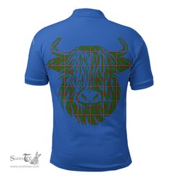 ScotsTee Shop Scottish MacKinnon Hunting Modern Clan Tartan Polo Shirt Scotland Flag Tartan Highland Cow