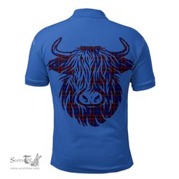 ScotsTee Shop Scottish Home Modern Clan Tartan Polo Shirt Scotland Flag Tartan Highland Cow