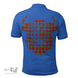 ScotsTee Shop Scottish Forrester Clan Tartan Polo Shirt Scotland Flag Tartan Highland Cow