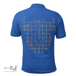 ScotsTee Shop Scottish Elliot Ancient Clan Tartan Polo Shirt Scotland Flag Tartan Highland Cow
