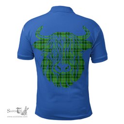 ScotsTee Shop Scottish Galloway District Clan Tartan Polo Shirt Scotland Flag Tartan Highland Cow