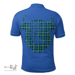 ScotsTee Shop Scottish Gunn Ancient Clan Tartan Polo Shirt Scotland Flag Tartan Highland Cow