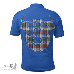 ScotsTee Shop Scottish MacDuff Dress Ancient Clan Tartan Polo Shirt Scotland Flag Tartan Highland Cow