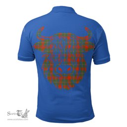 ScotsTee Shop Scottish MacGregor Ancient Clan Tartan Polo Shirt Scotland Flag Tartan Highland Cow