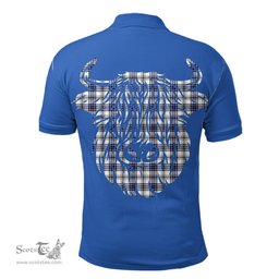 ScotsTee Shop Scottish Hannay Modern Clan Tartan Polo Shirt Scotland Flag Tartan Highland Cow