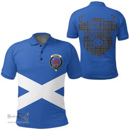 ScotsTee Shop Scottish MacDuff Hunting Ancient Clan Tartan Polo Shirt Scotland Flag Tartan Highland Cow