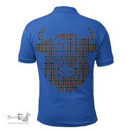 ScotsTee Shop Scottish MacDuff Hunting Ancient Clan Tartan Polo Shirt Scotland Flag Tartan Highland Cow