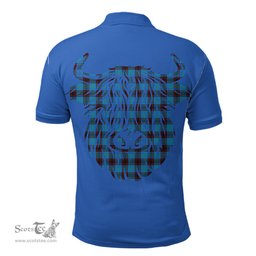 ScotsTee Shop Scottish Home Ancient Clan Tartan Polo Shirt Scotland Flag Tartan Highland Cow