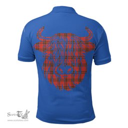 ScotsTee Shop Scottish Grant Weathered Clan Tartan Polo Shirt Scotland Flag Tartan Highland Cow