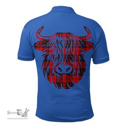ScotsTee Shop Scottish MacLeod of Raasay Clan Tartan Polo Shirt Scotland Flag Tartan Highland Cow