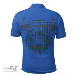 ScotsTee Shop Scottish Edmonstone Clan Tartan Polo Shirt Scotland Flag Tartan Highland Cow