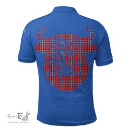 ScotsTee Shop Scottish MacFarlane Modern Clan Tartan Polo Shirt Scotland Flag Tartan Highland Cow