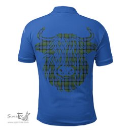 ScotsTee Shop Scottish MacLaren Ancient Clan Tartan Polo Shirt Scotland Flag Tartan Highland Cow