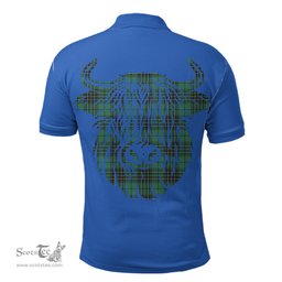 ScotsTee Shop Scottish MacLean Hunting Ancient Clan Tartan Polo Shirt Scotland Flag Tartan Highland Cow