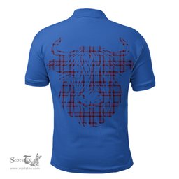 ScotsTee Shop Scottish Elliot Modern Clan Tartan Polo Shirt Scotland Flag Tartan Highland Cow