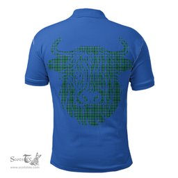 ScotsTee Shop Scottish Douglas Ancient Clan Tartan Polo Shirt Scotland Flag Tartan Highland Cow