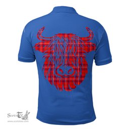 ScotsTee Shop Scottish Rose Modern Clan Tartan Polo Shirt Scotland Flag Tartan Highland Cow