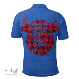 ScotsTee Shop Scottish Wemyss Modern Clan Tartan Polo Shirt Scotland Flag Tartan Highland Cow