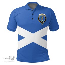 ScotsTee Shop Scottish Watson Ancient Clan Tartan Polo Shirt Scotland Flag Tartan Highland Cow