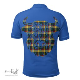 ScotsTee Shop Scottish MacMillan Old Modern Clan Tartan Polo Shirt Scotland Flag Tartan Highland Cow