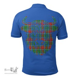 ScotsTee Shop Scottish Muirhead Clan Tartan Polo Shirt Scotland Flag Tartan Highland Cow