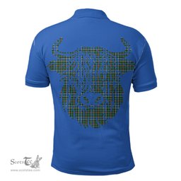 ScotsTee Shop Scottish Ogilvie Hunting Ancient Clan Tartan Polo Shirt Scotland Flag Tartan Highland Cow