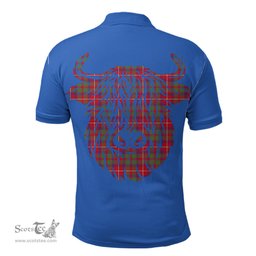ScotsTee Shop Scottish Shaw Red Modern Clan Tartan Polo Shirt Scotland Flag Tartan Highland Cow