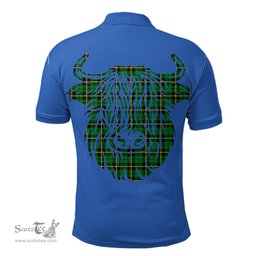 ScotsTee Shop Scottish Wallace Hunting Ancient Clan Tartan Polo Shirt Scotland Flag Tartan Highland Cow