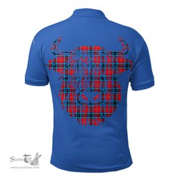 ScotsTee Shop Scottish MacTavish Modern Clan Tartan Polo Shirt Scotland Flag Tartan Highland Cow