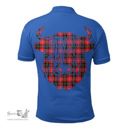 ScotsTee Shop Scottish Nesbitt Modern Clan Tartan Polo Shirt Scotland Flag Tartan Highland Cow