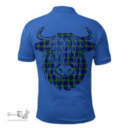 ScotsTee Shop Scottish Sempill Modern Clan Tartan Polo Shirt Scotland Flag Tartan Highland Cow