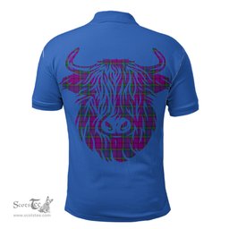 ScotsTee Shop Scottish Wardlaw Modern Clan Tartan Polo Shirt Scotland Flag Tartan Highland Cow