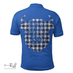 ScotsTee Shop Scottish MacRae Dress Modern Clan Tartan Polo Shirt Scotland Flag Tartan Highland Cow
