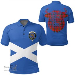 ScotsTee Shop Scottish Munro Modern Clan Tartan Polo Shirt Scotland Flag Tartan Highland Cow