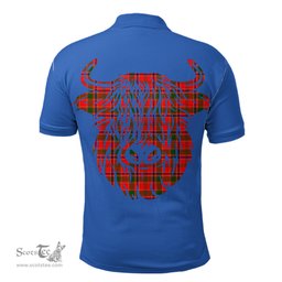 ScotsTee Shop Scottish Munro Modern Clan Tartan Polo Shirt Scotland Flag Tartan Highland Cow