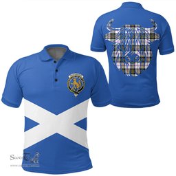 ScotsTee Shop Scottish MacPherson Dress Modern Clan Tartan Polo Shirt Scotland Flag Tartan Highland Cow