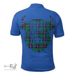 ScotsTee Shop Scottish Young Modern Clan Tartan Polo Shirt Scotland Flag Tartan Highland Cow