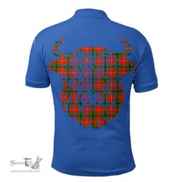 ScotsTee Shop Scottish Turnbull Dress Clan Tartan Polo Shirt Scotland Flag Tartan Highland Cow
