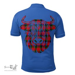 ScotsTee Shop Scottish MacNaughton Modern Clan Tartan Polo Shirt Scotland Flag Tartan Highland Cow