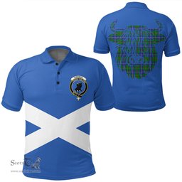 ScotsTee Shop Scottish Turnbull Hunting Clan Tartan Polo Shirt Scotland Flag Tartan Highland Cow