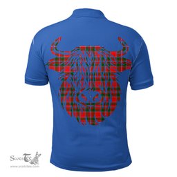ScotsTee Shop Scottish Spens Modern Clan Tartan Polo Shirt Scotland Flag Tartan Highland Cow