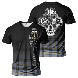 ScotsTee Shop Scottish Bell Clan Crest Tartan T Shirt Featuring Alba Gu Brath Scotland Forever and Ever Celtic Cross