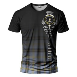 ScotsTee Shop Scottish Bell Clan Crest Tartan T Shirt Featuring Alba Gu Brath Scotland Forever and Ever Celtic Cross