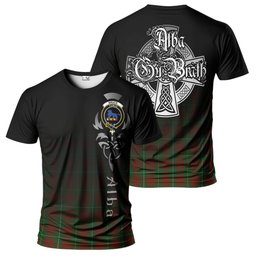 ScotsTee Shop Scottish Bruce Hunting Clan Crest Tartan T Shirt Featuring Alba Gu Brath Scotland Forever and Ever Celtic Cross