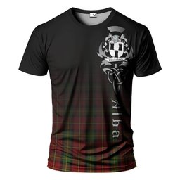 ScotsTee Shop Scottish Blackstock Red Dress Clan Crest Tartan T Shirt Featuring Alba Gu Brath Scotland Forever and Ever Celtic Cross