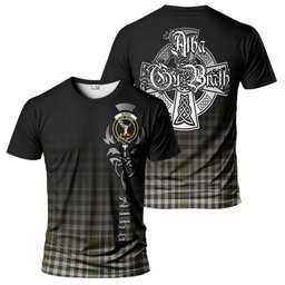 ScotsTee Shop Scottish Burns Check Clan Crest Tartan T Shirt Featuring Alba Gu Brath Scotland Forever and Ever Celtic Cross