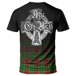 ScotsTee Shop Scottish Baxter Modern Clan Crest Tartan T Shirt Featuring Alba Gu Brath Scotland Forever and Ever Celtic Cross